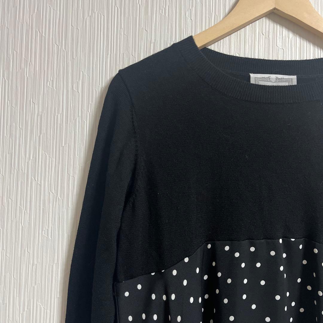 ＊BEARDSLEYタグ付き未使用　ドットマルワンピ F ブラック