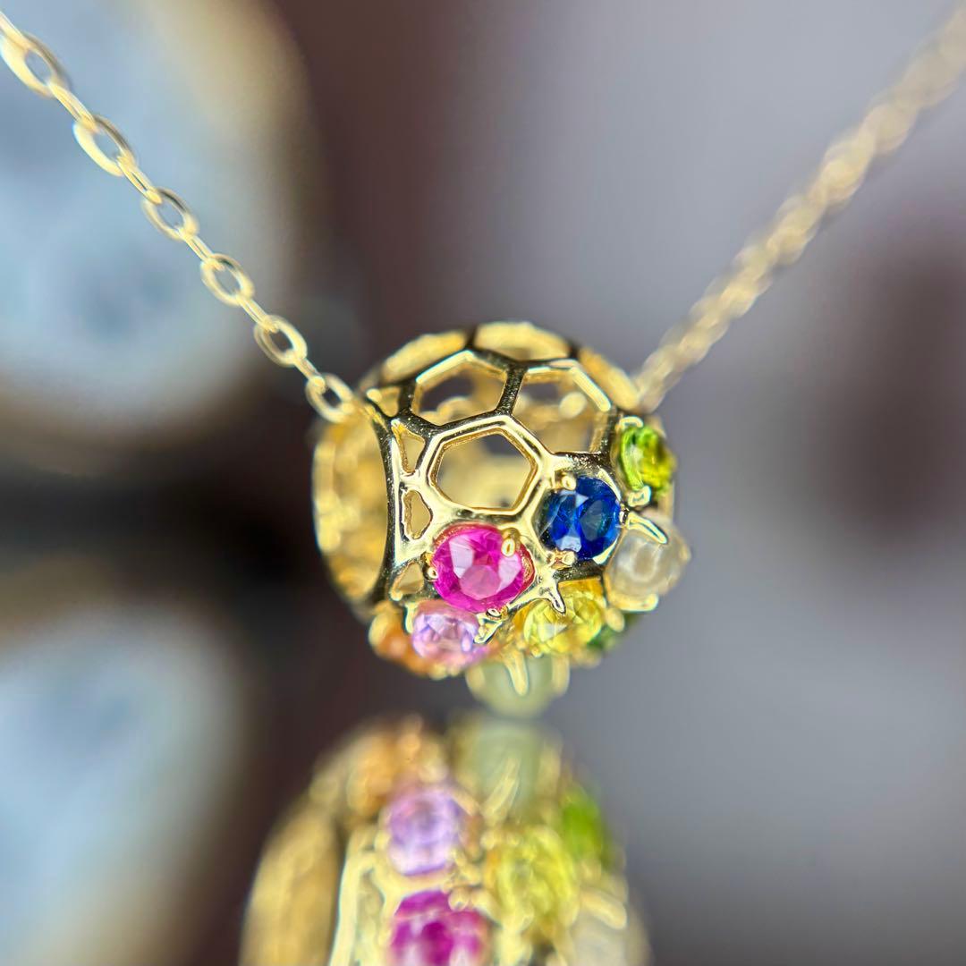 天然ルビー サファイア トルマリン ガーネット ムーンストーン K18