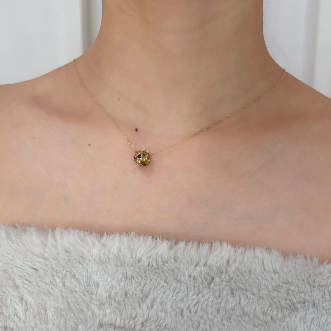 天然ルビー サファイア トルマリン ガーネット ムーンストーン K18