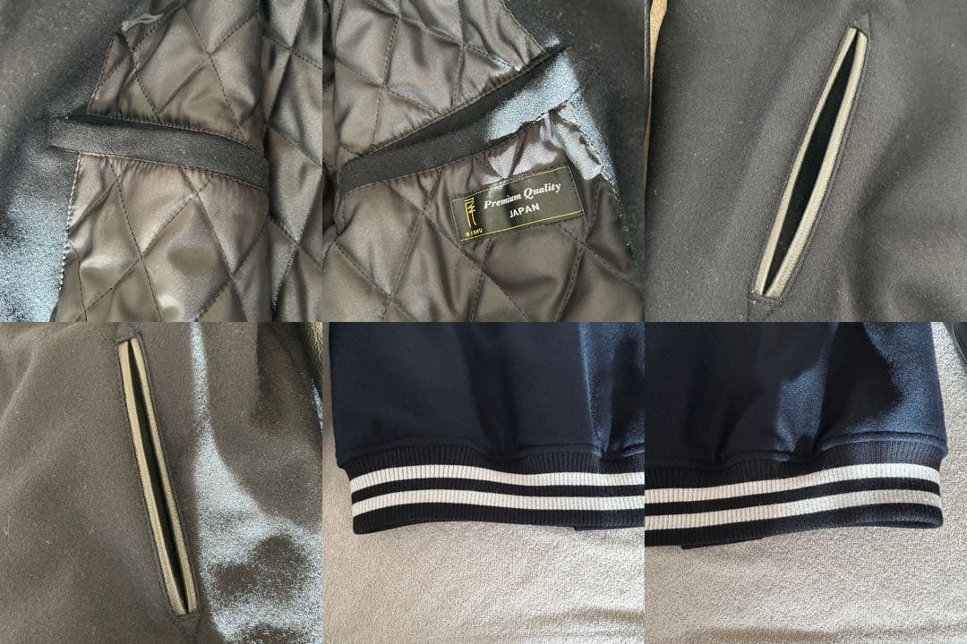 VAN CLUB スタジャン ネイビーブラック LL 袖本革 美品