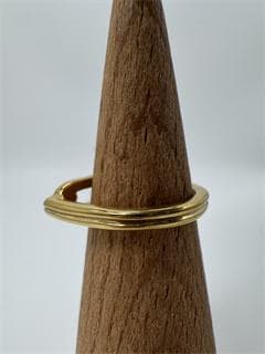 K18ゴールドオープンリング モダンデザイン3.19g 11号