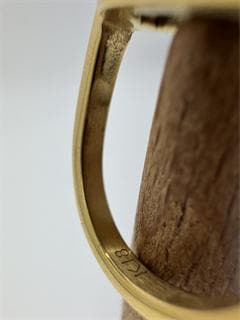 K18ゴールドオープンリング モダンデザイン3.19g 11号