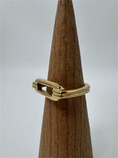 K18ゴールドオープンリング モダンデザイン3.19g 11号