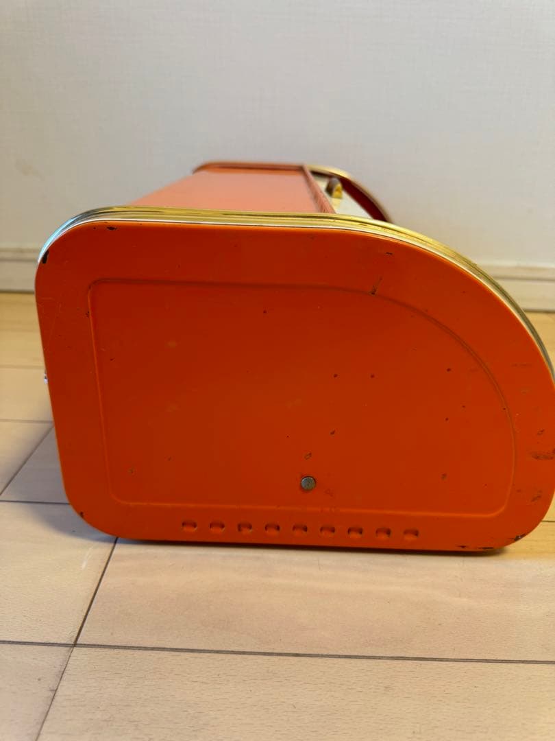 ヴィンテージ　レトロ　アンティークROSSIGNOL ブレッドケース オレンジ