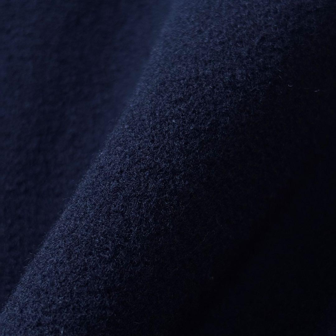 【希少カシミヤ混】ブルーブルー ピーコート Lサイズ ネイビー 日本製 聖林