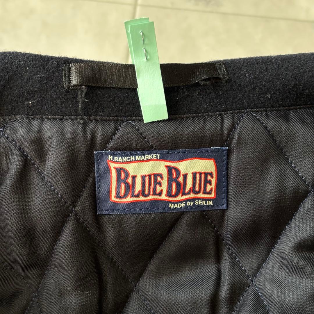 【希少カシミヤ混】ブルーブルー ピーコート Lサイズ ネイビー 日本製 聖林