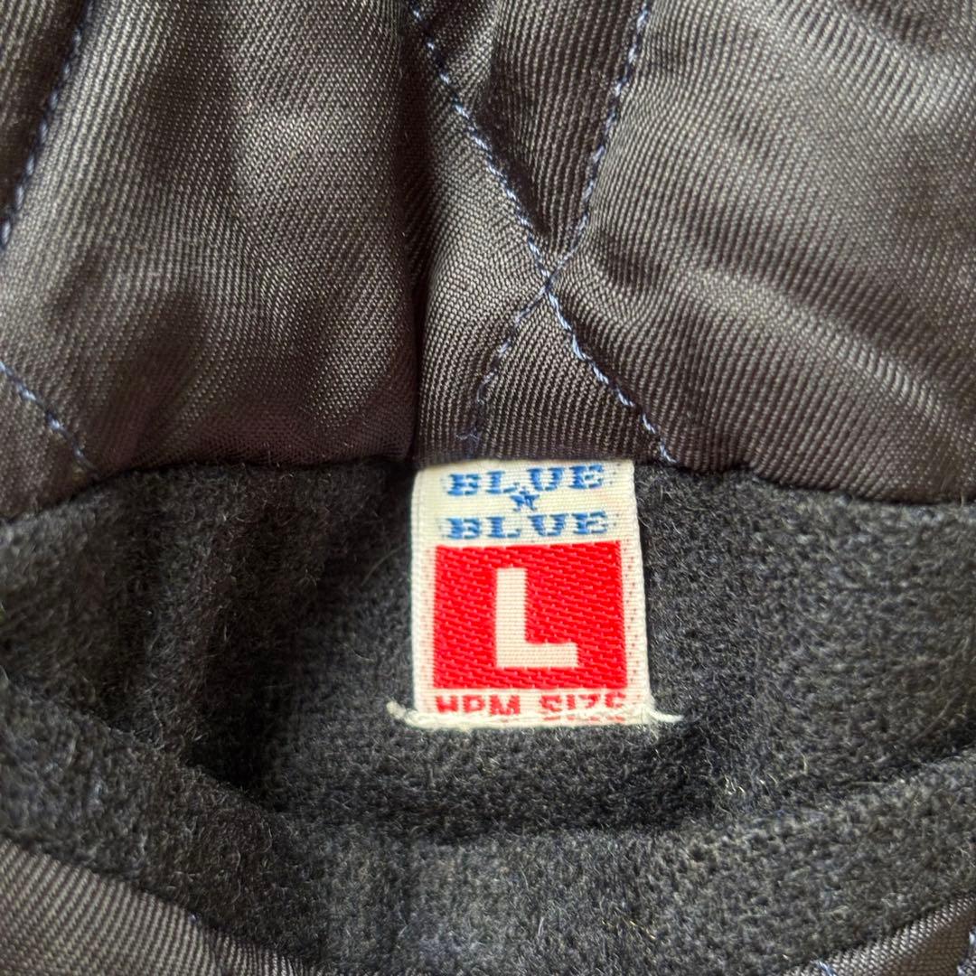 【希少カシミヤ混】ブルーブルー ピーコート Lサイズ ネイビー 日本製 聖林