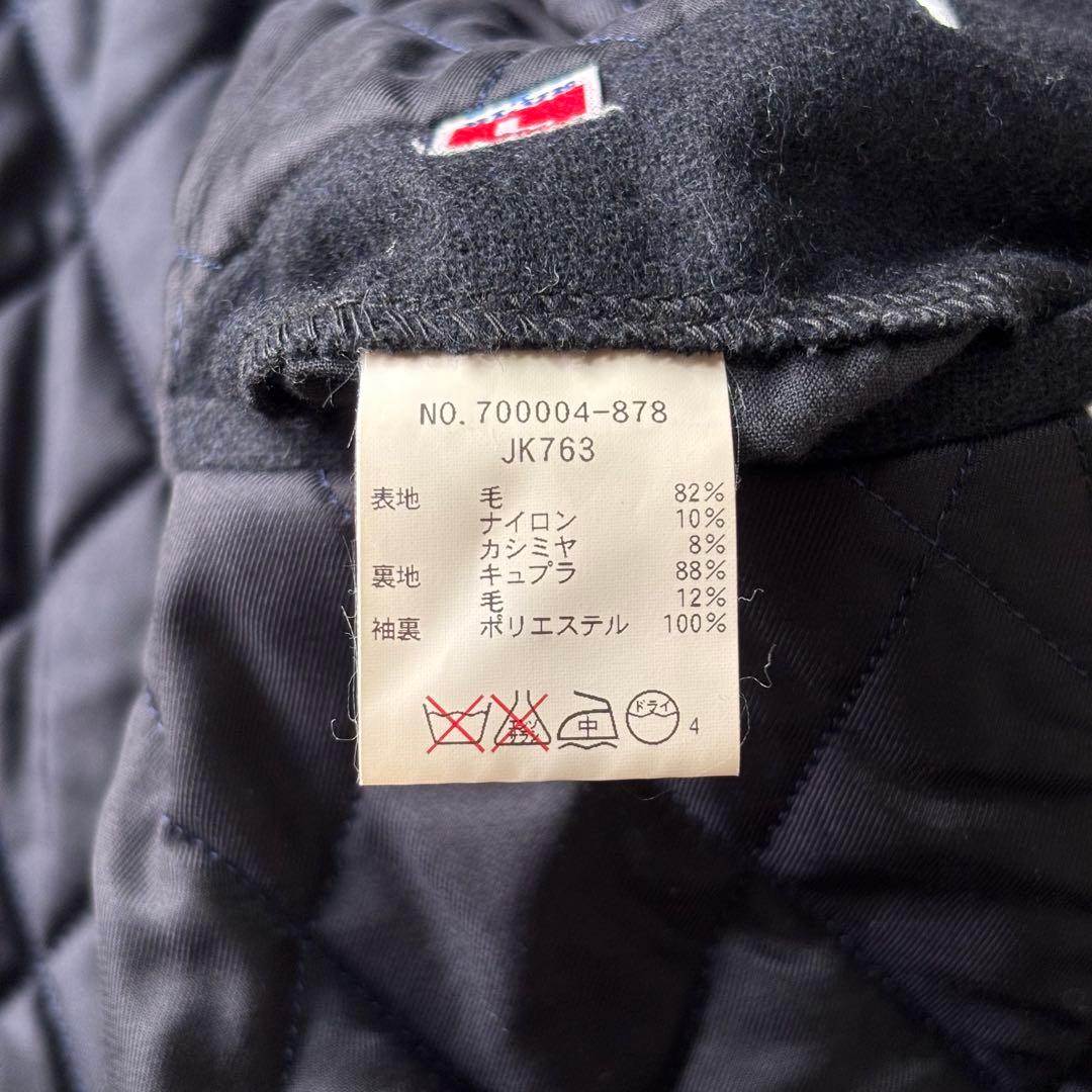 【希少カシミヤ混】ブルーブルー ピーコート Lサイズ ネイビー 日本製 聖林