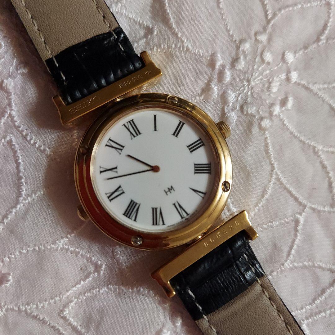 本日中セール)セイコー　ハナエモリコラボ　Wフェイス　リバーシブル腕時計レア