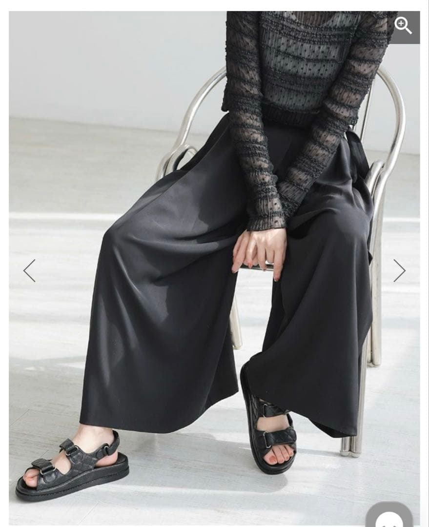 donoban hichan サイドベルトワイドパンツ