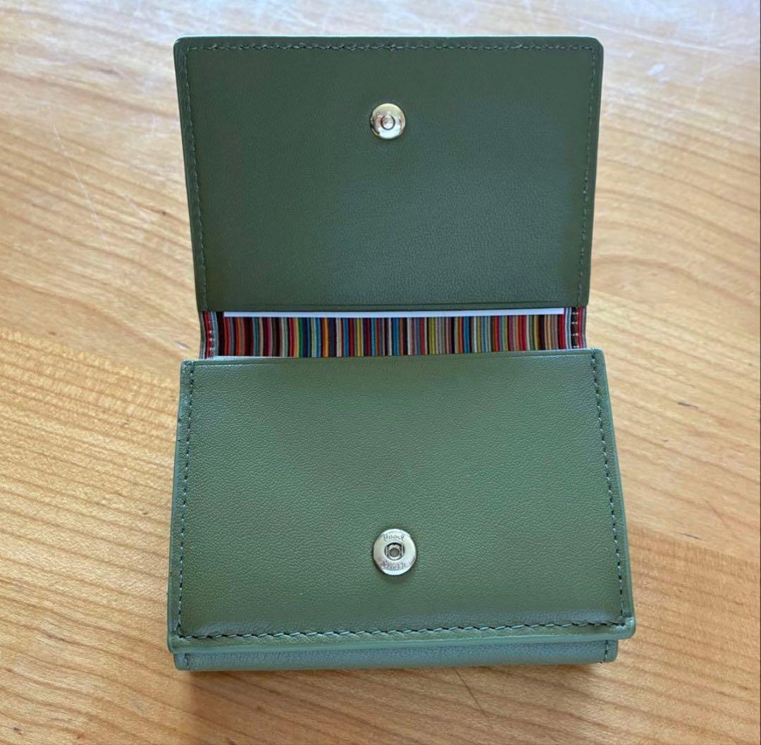新品　ポールスミス　折財布　カーキ