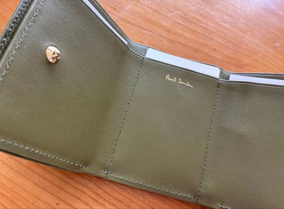 新品　ポールスミス　折財布　カーキ