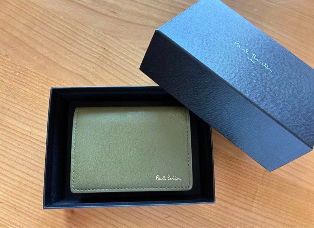 新品　ポールスミス　折財布　カーキ