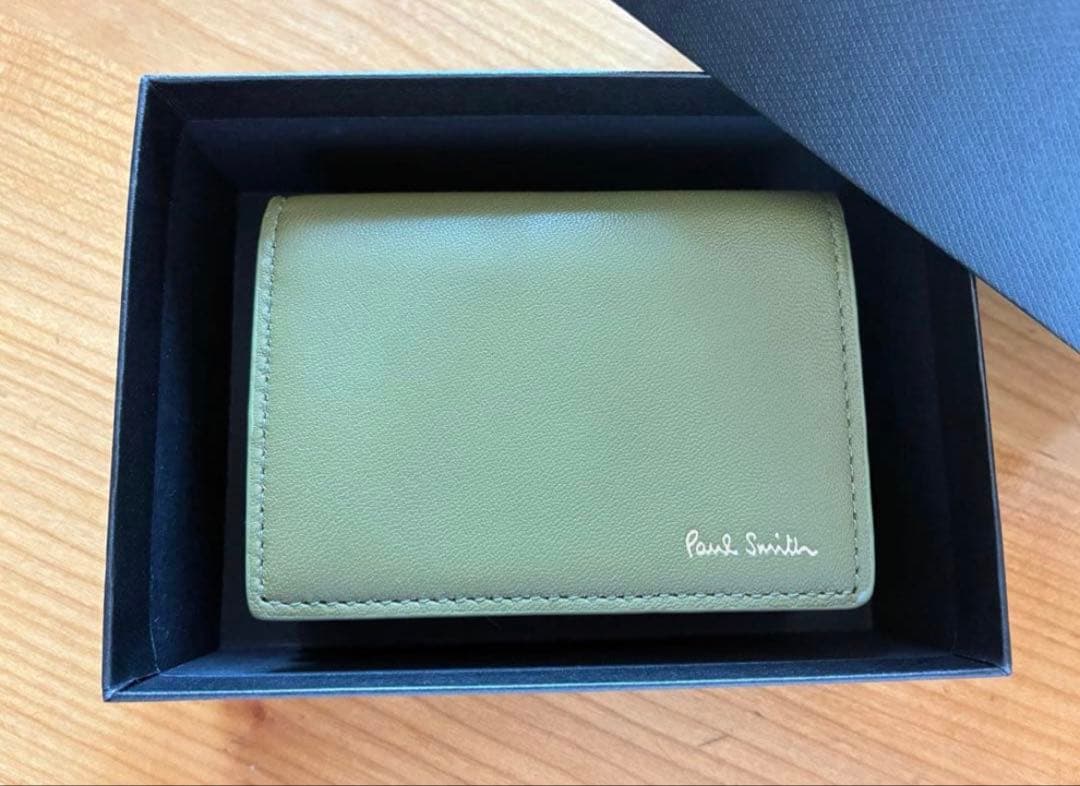 新品　ポールスミス　折財布　カーキ