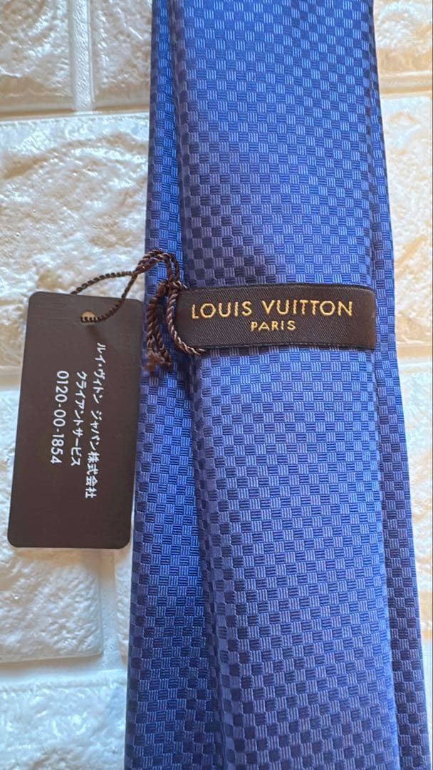 【新品未使用】LOUIS VUITTON ネクタイ マイクロダミエ 8CMブルー