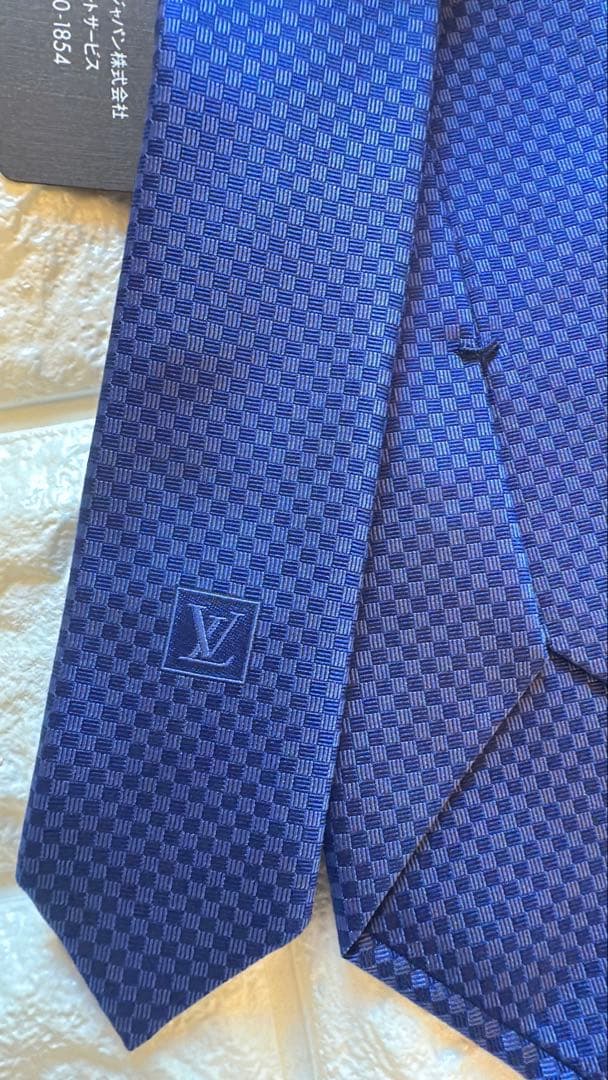 【新品未使用】LOUIS VUITTON ネクタイ マイクロダミエ 8CMブルー