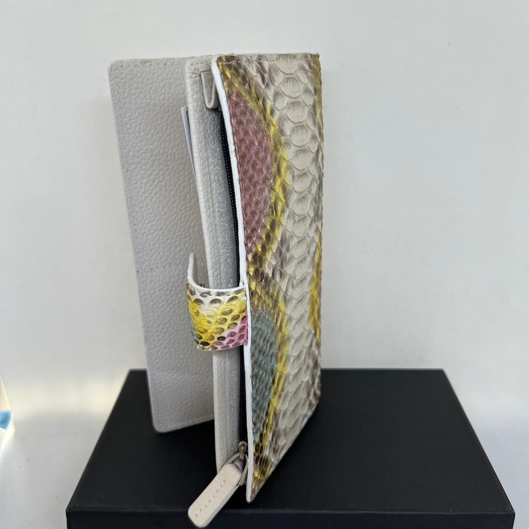 ノリコン さん専用新品　パイソンカラフルヘビ柄 二つ折り 長財布