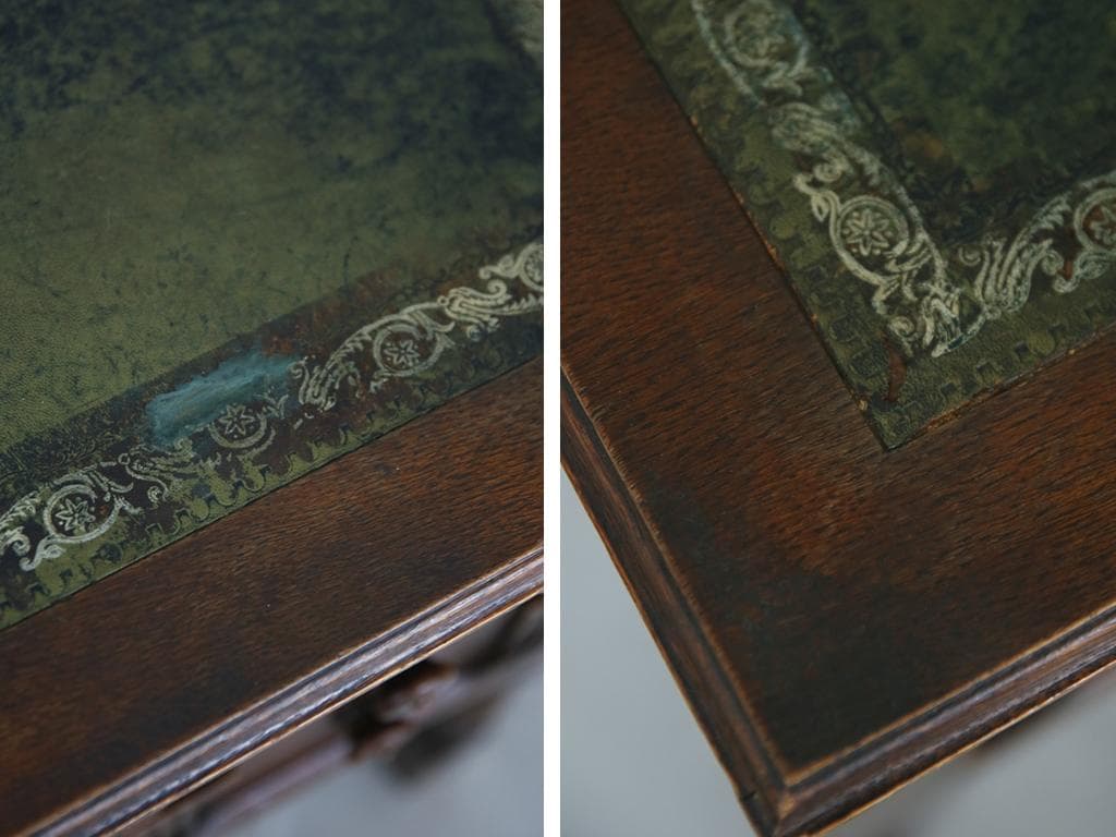 英国アンティーク木製デスク/勉強机/テーブル/飾り棚/オフィス事務(91-200