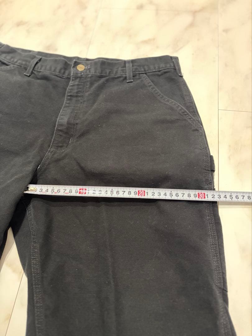 カーハート　ダック　ペインターパンツ　古着　ブラック　W36L32