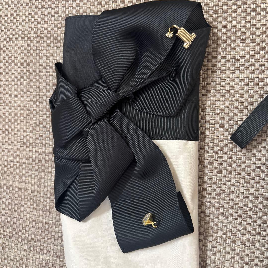 リボン付き晴雨兼用折りたたみ傘