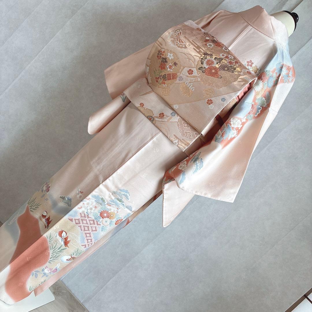 訪問着　フルセット　着物　正絹　トールサイズ　友禅　ほんのり雅　入学式　J7