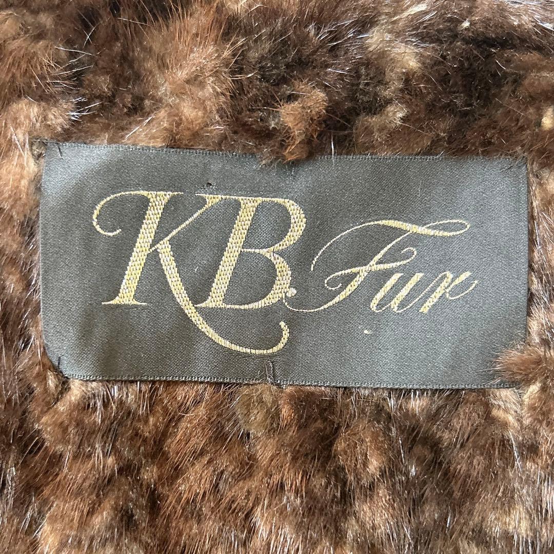 KBfur ミンク リアルファーベスト フレアシルエット ホック式 ブラウン