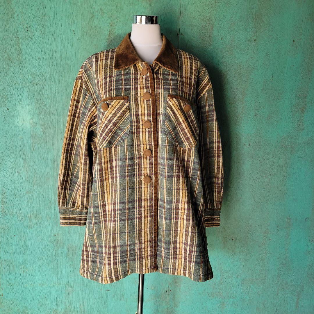 80s ES RECH レディース L相当 ネル×ベルベット