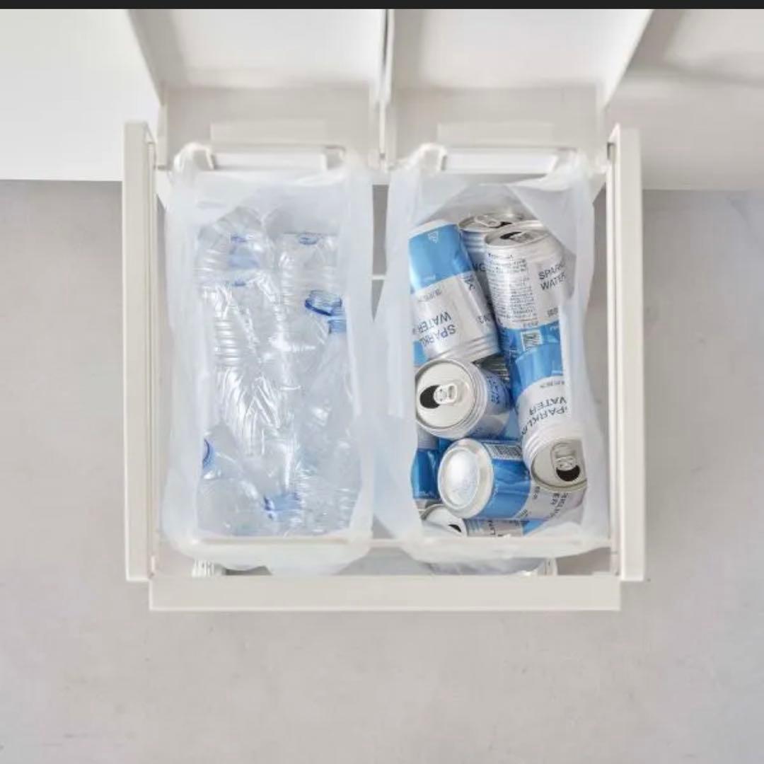 山崎実業 蓋付き目隠し分別ダストワゴン タワー 2分別 tower ゴミ箱45㍑