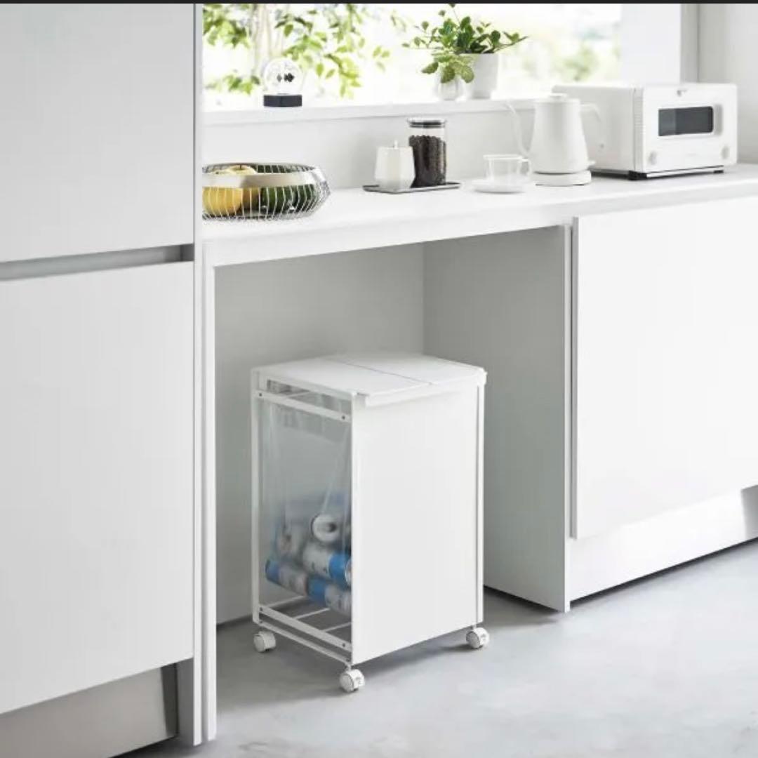 山崎実業 蓋付き目隠し分別ダストワゴン タワー 2分別 tower ゴミ箱45㍑