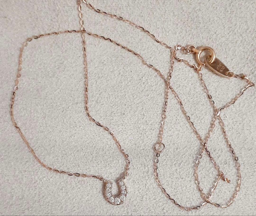 ete ホースシューダイヤモンドネックレス