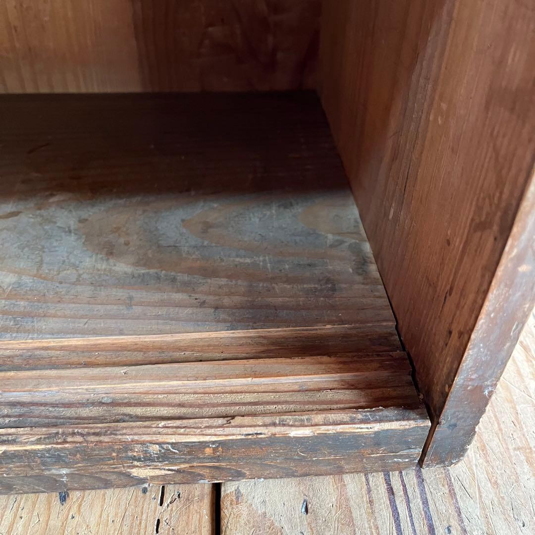 アンティーク 仕切り棚 チェスト 食器棚 書類棚 無垢材 無塗装 z842