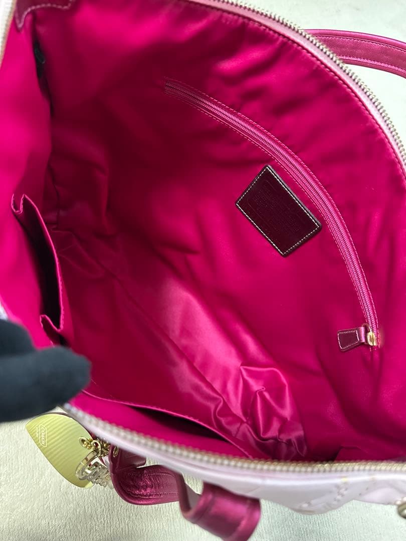 coach poppy y2kコーチ トートバッグ ピンク ゴールド ハート