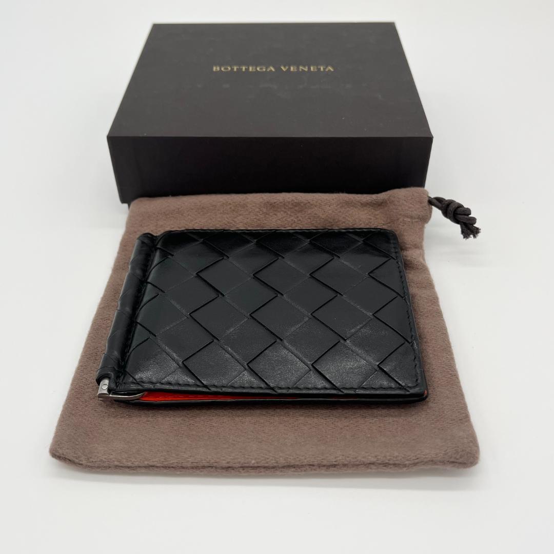ボッテガヴェネタ　マネークリップ　イントレチャート　ブラック　箱保存袋