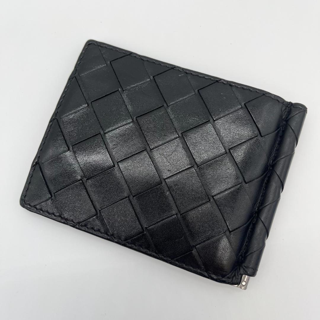 ボッテガヴェネタ　マネークリップ　イントレチャート　ブラック　箱保存袋