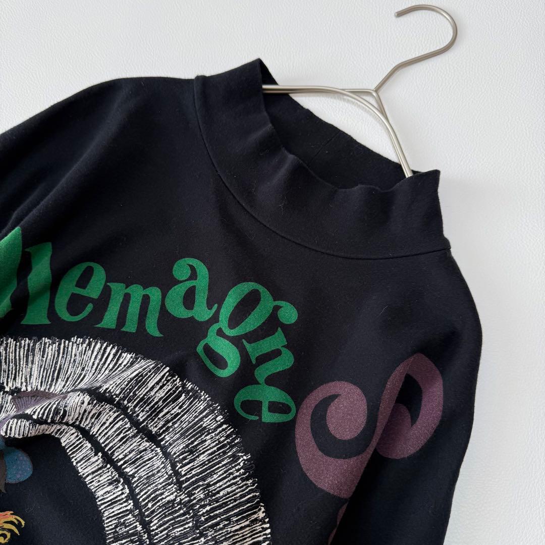 トクコプルミエヴォル アートプリント ハイネック チュニック 黒 人物柄 日本製