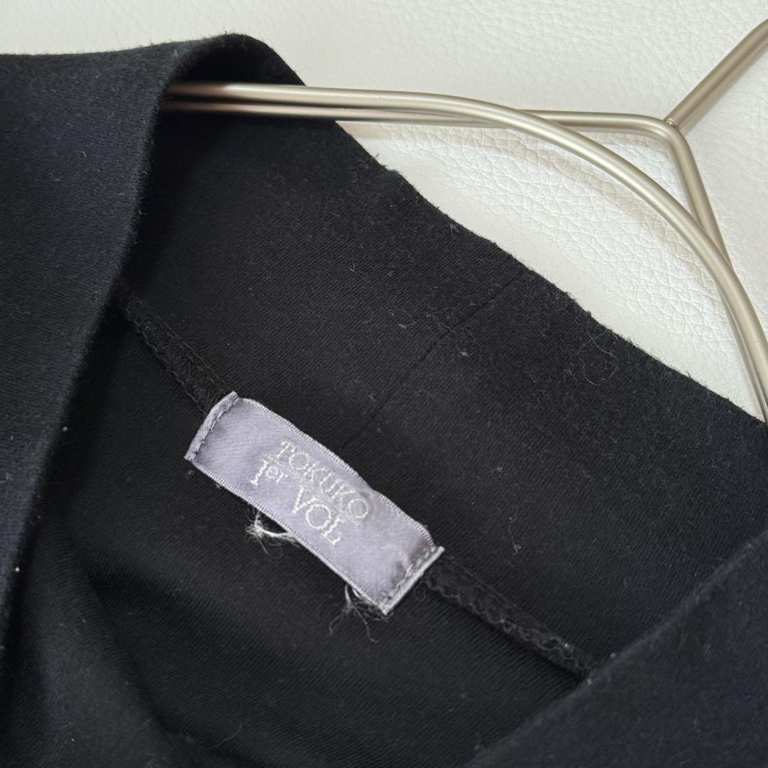 トクコプルミエヴォル アートプリント ハイネック チュニック 黒 人物柄 日本製