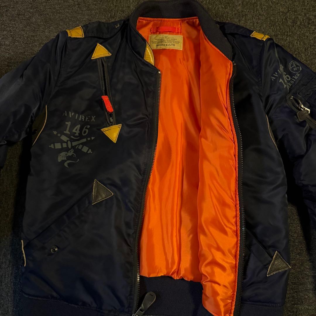 AVIREX ネイビー MA-1 フライトジャケット