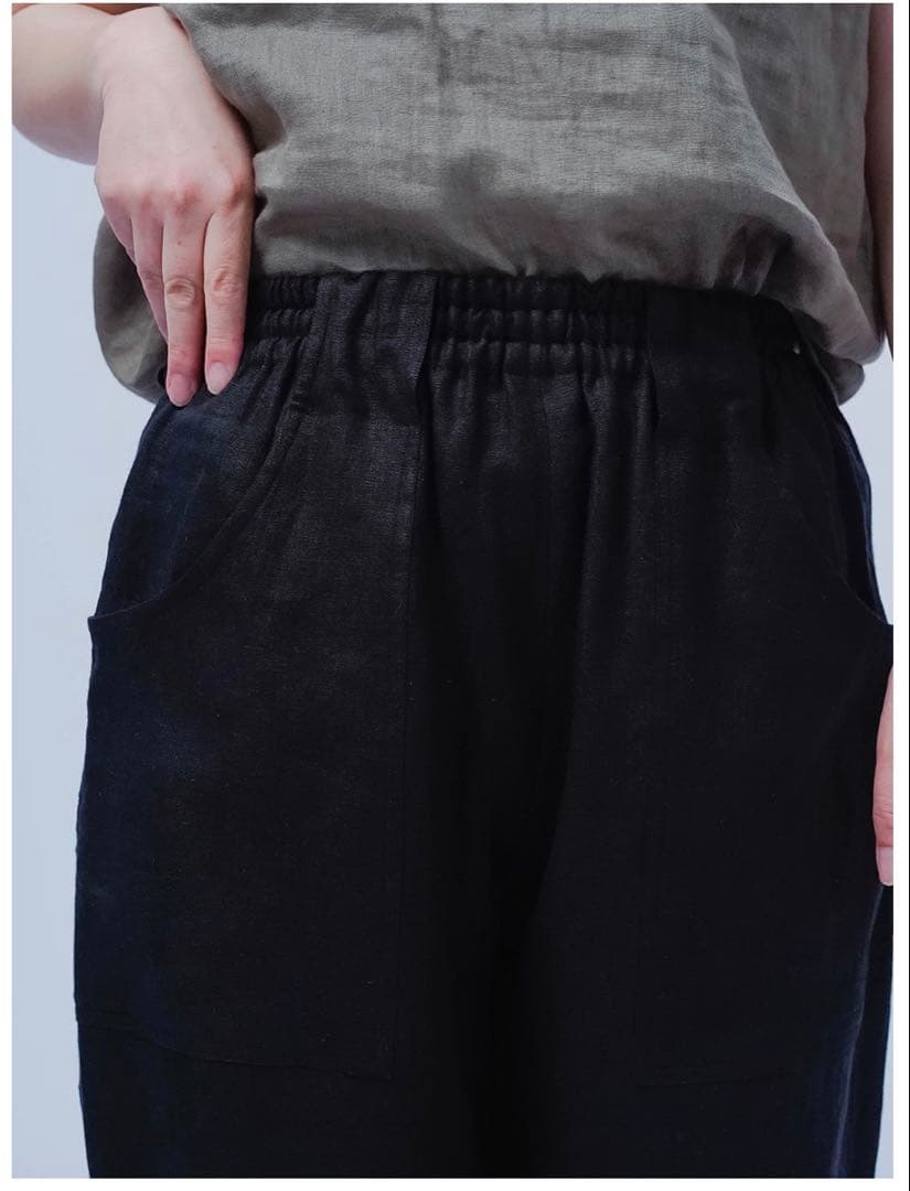 ※※wafu リネンパンツ ブラック 動きやすさ全開！快適との両立を目指すもの