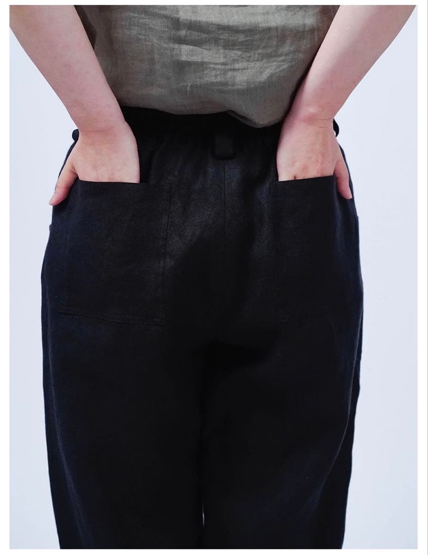 ※※wafu リネンパンツ ブラック 動きやすさ全開！快適との両立を目指すもの