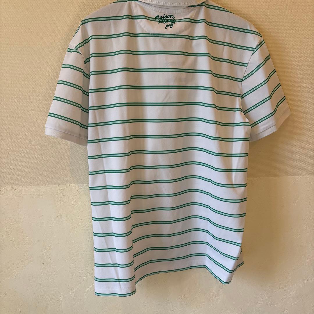 ストライプ ポロシャツ 半袖 フォックス刺繍