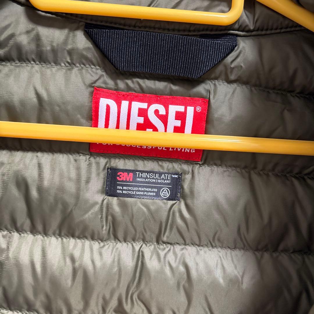 DIESEL キルティングダウンベスト オリーブ　48サイズM相当