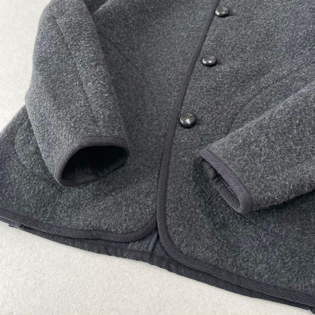 DANTON ダントン フード付き ウールモッサコート チャコールグレー 40