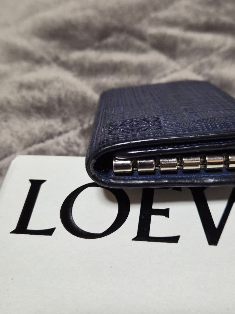 直営店購入ロエベ　キーケース　リネン　ネイビー　LOEWE　送料込み