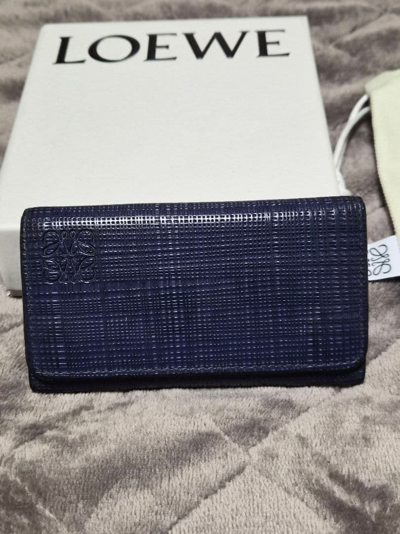 直営店購入ロエベ　キーケース　リネン　ネイビー　LOEWE　送料込み