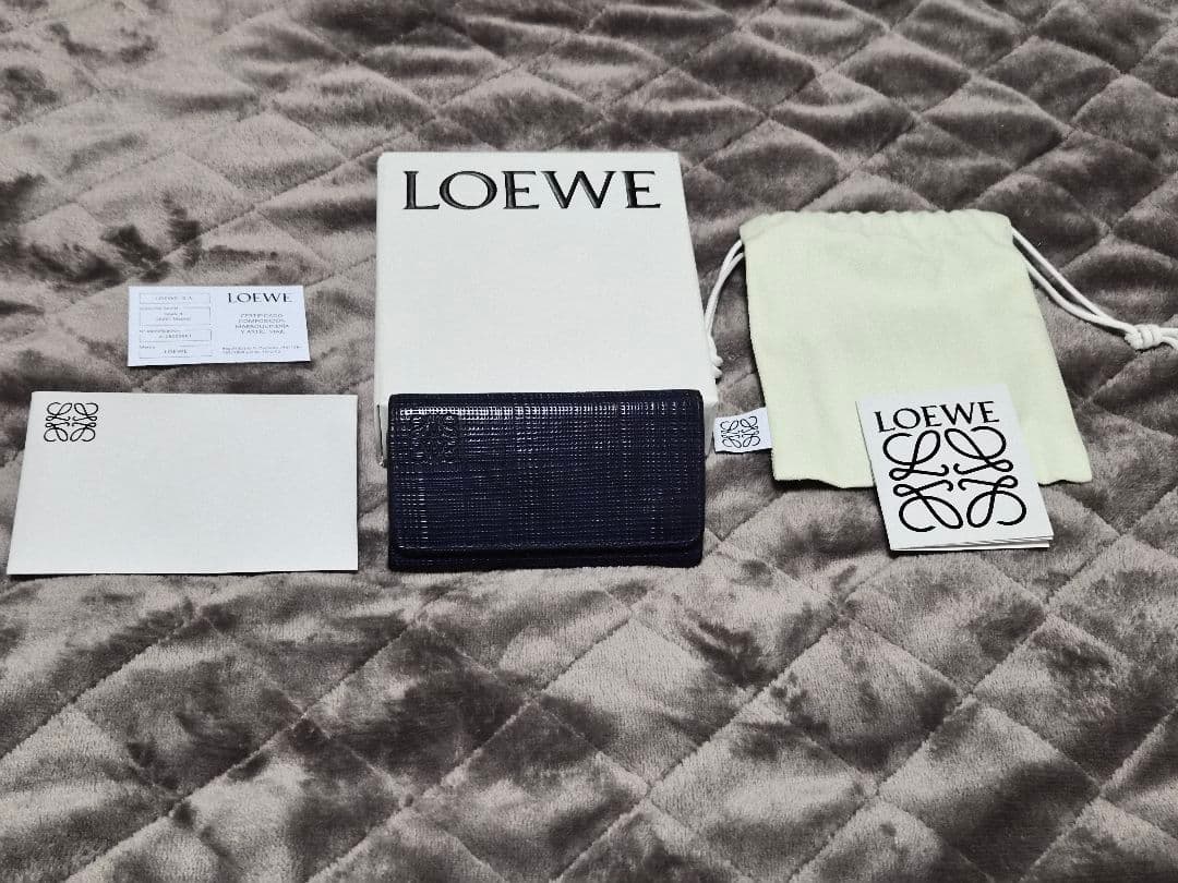 直営店購入ロエベ　キーケース　リネン　ネイビー　LOEWE　送料込み