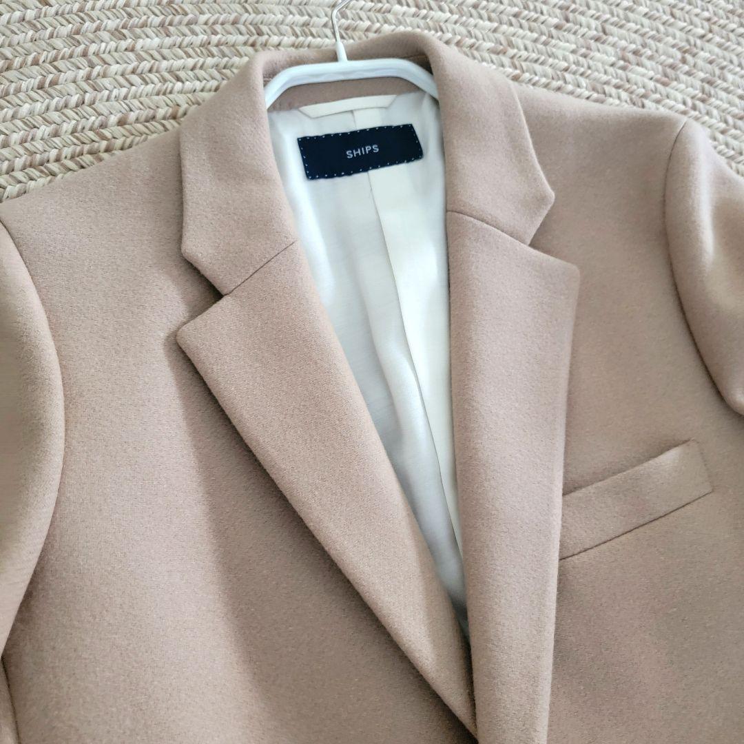SHIPS　カシミヤ&ウール チェスターコート　ベージュ