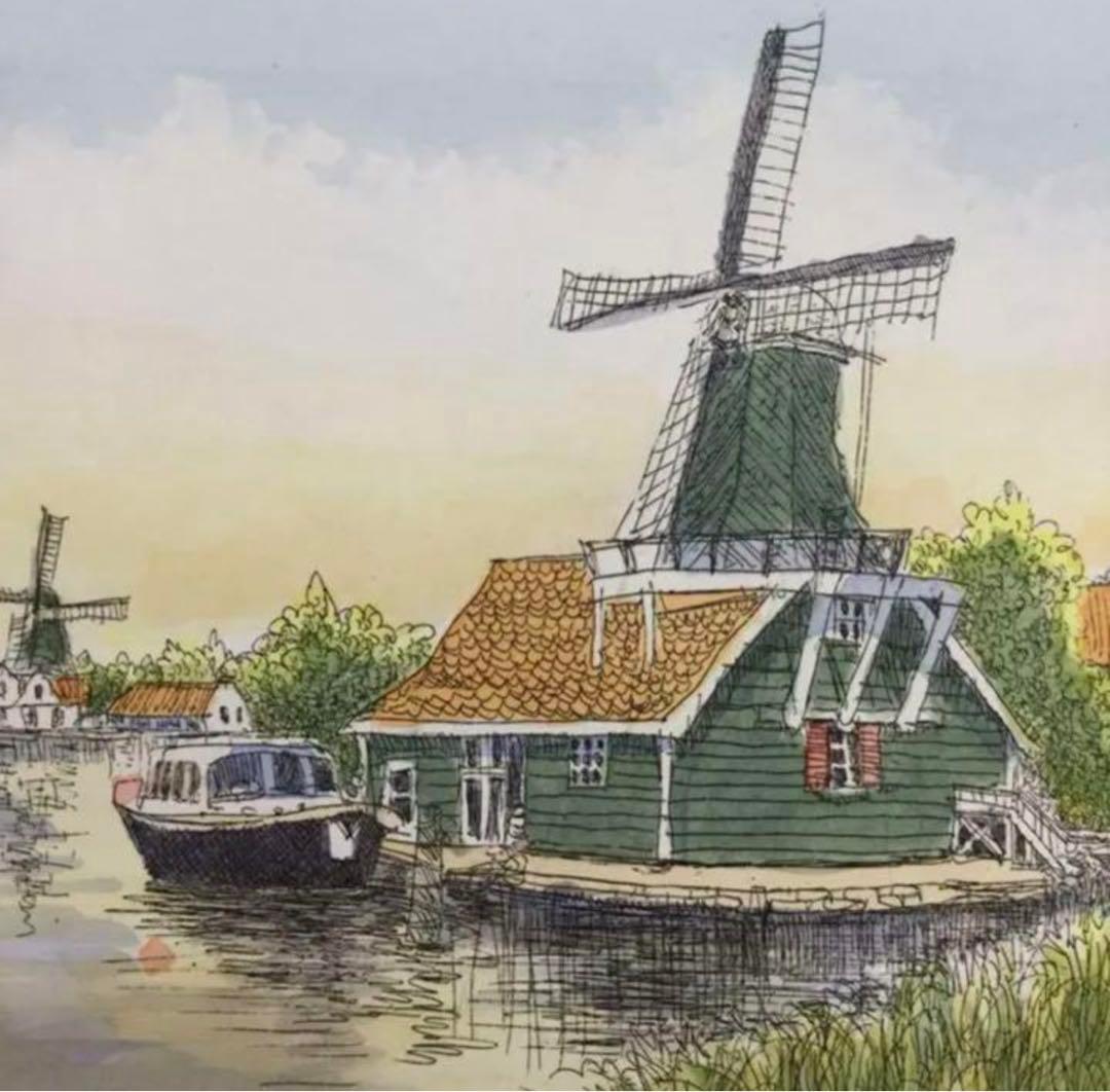 絵画・額縁・版画・織田 義郎・新品未使用・ザーンセ・スカンス・エッチング・美術品