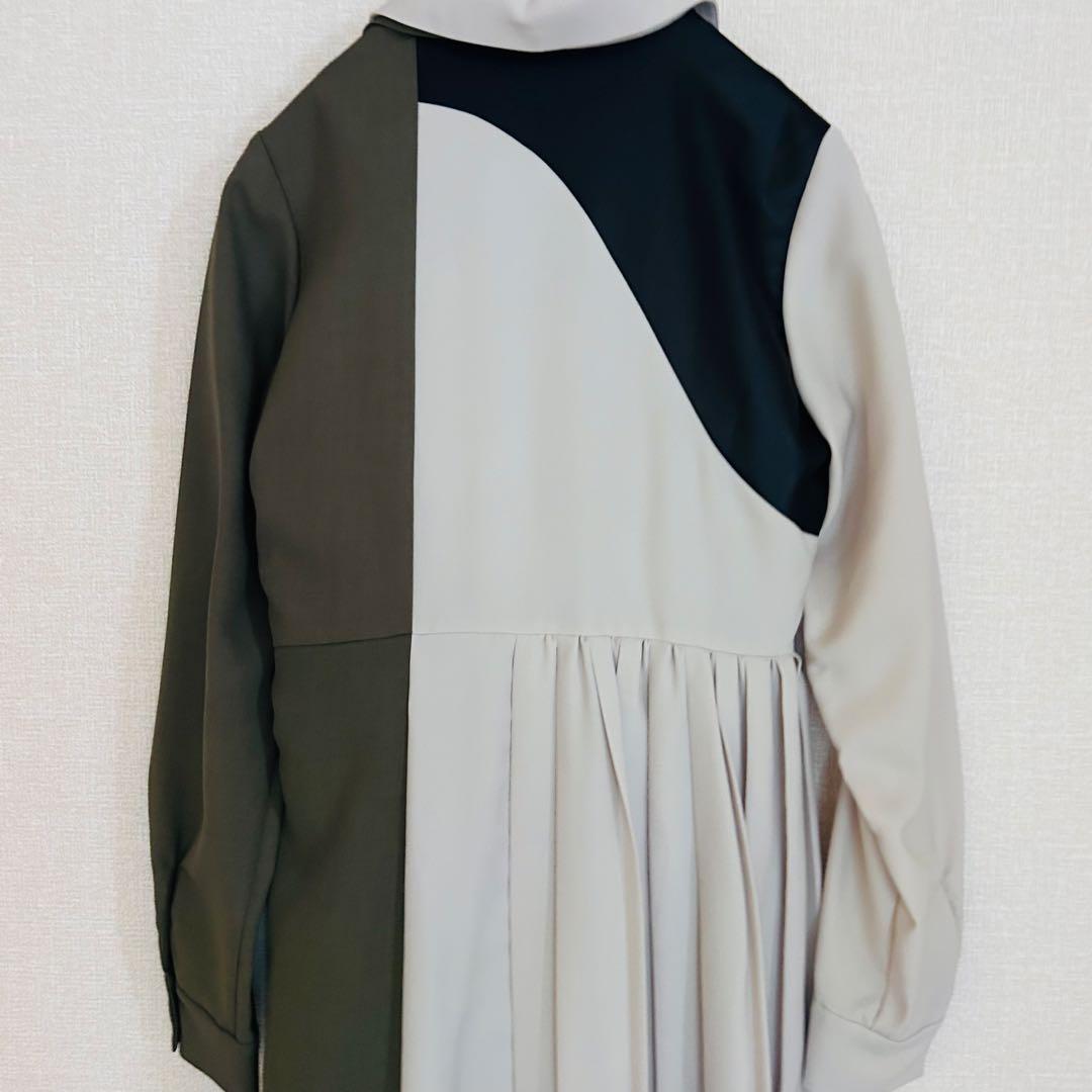 【未使用・完売】UNITED TOKYO ブロッキングラインプリーツワンピース