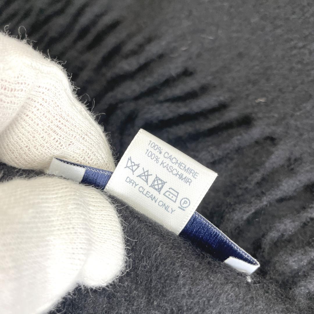 美品　Johnstons　マフラー　カシミア100%　ブラック　黒