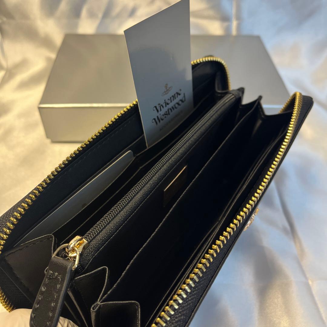 新品 Vivienne Westwood ブラック3色オーブ 長財布